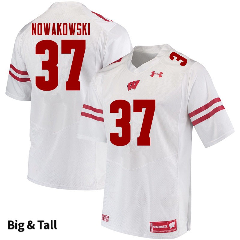 Wisconsin Badgers Men's #37 Riley Nowakowski NCAA Under Armour Authentic White Big & Tall College Stitched Football Jersey AU40O08QI